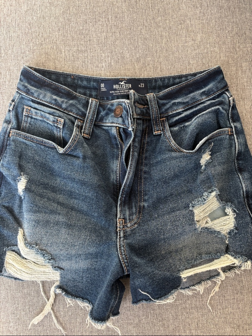 Hollister Distressed Blue Denim Cutoff Shorts